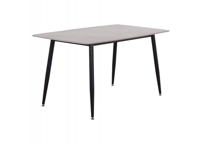 ΤΡΑΠΕΖΙ RAVEN HM18149.13 ΚΕΡΑΜΙΚΟ TOP ΓΚΡΙ ΜΑΡΜΑΡΟ-ΜΑΥΡΟ ΜΕΤΑΛΛΟ 140x80x74Υεκ.