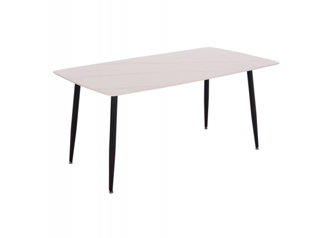 ΤΡΑΠΕΖΙ RAVEN HM18150.01 ΚΕΡΑΜΙΚΟ TOP ΛΕΥΚΟ ΜΑΡΜΑΡΟ-ΜΑΥΡΟ ΜΕΤΑΛΛΟ 160x80x74Υεκ.