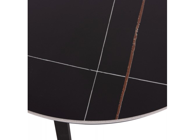 ΤΡΑΠΕΖΙ ΣΑΛΟΝΙΟΥ 2ΤΜΧ TALOS HM18140.02 ΚΕΡΑΜΙΚΟ TOP ΜΕ ΟΨΗ ΜΑΥΡΟΥ ΜΑΡΜΑΡΟΥ Φ70x45,5Υ