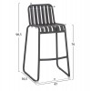 ΣΚΑΜΠΟ ΜΠΑΡ ΑΛΟΥΜΙΝΙΟΥ RACHEL HM6341.01 ΓΚΡΙ 47x56,5x98,5Υεκ.