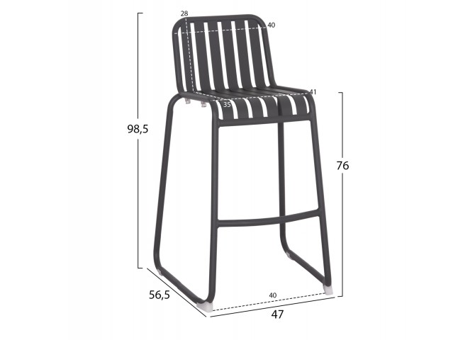 ΣΚΑΜΠΟ ΜΠΑΡ ΑΛΟΥΜΙΝΙΟΥ RACHEL HM6341.01 ΓΚΡΙ 47x56,5x98,5Υεκ.