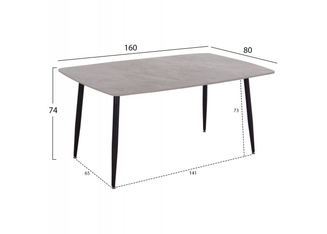 ΤΡΑΠΕΖΙ RAVEN HM18150.13 ΚΕΡΑΜΙΚΟ TOP ΜΕ ΟΨΗ ΓΚΡΙ ΜΑΡΜΑΡΟ 160x80x74Υεκ.