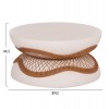ΤΡΑΠΕΖΙ ΣΑΛΟΝΙΟΥ ANNA HM18157.02 FIBER CEMENT ΛΕΥΚΟ-ΦΥΣΙΚΟ RATTAN--Φ92x44.5Υεκ