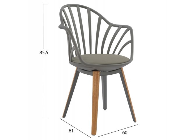 ΣΕΤ ΤΡΑΠΕΖΑΡΙΑΣ 5ΤΜΧ ANAIS HM21176 MDF TOP ΣΕ ΓΚΡΙ--P.P. & PU ΣΕ ΓΚΡΙ