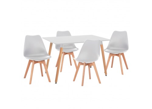 ΣΕΤ ΤΡΑΠΕΖΑΡΙΑΣ 5ΤΜΧ VEGAS HM21184 MDF TOP ΣΕ ΛΕΥΚΟ--ΠΟΔΙΑ ΟΞΙΑΣ