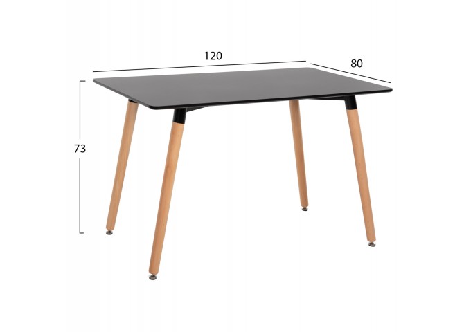 ΣΕΤ ΤΡΑΠΕΖΑΡΙΑΣ 5ΤΜΧ VEGAS HM21185 MDF TOP ΣΕ ΜΑΥΡΟ--ΠΟΔΙΑ ΟΞΙΑΣ