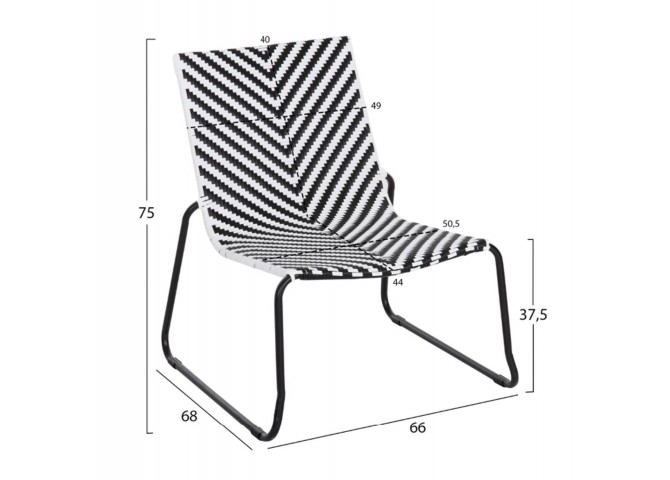 ΣΕΤ LOUNGE 3TMX ΕΞ.ΧΩΡΟΥ PONY HM21193.02 ΜΕΤΑΛΛΟ ΚΑΙ ΣΥΝΘ.RATTAN ΣΕ ΛΕΥΚΟ-ΜΑΥΡΟ