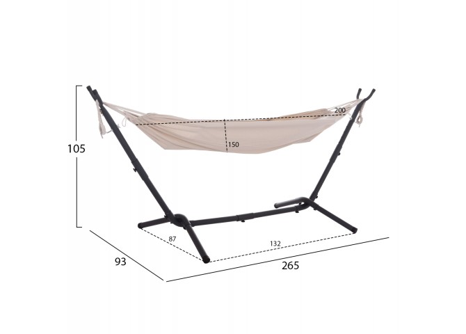 ΑΙΩΡΑ CRAVE HM6304.02 ΑΝΘΡΑΚΙ ΜΕΤΑΛΛΙΚΟΣ ΣΚΕΛΕΤΟΣ--ΜΠΕΖ ΥΦΑΣΜΑ 265x93x105Υεκ
