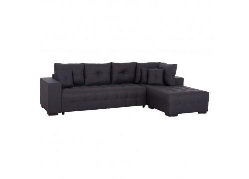 ΓΩΝΙΑΚΟΣ ΚΑΝΑΠΕΣ-ΚΡΕΒΑΤΙ ΜΕ ΑΠΟΘ.ΧΩΡΟ TRENDSTON HM3302.01R ΓΚΡΙ ΥΦΑΣΜΑ 298x177x95Υεκ
