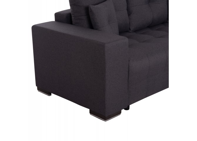 ΓΩΝΙΑΚΟΣ ΚΑΝΑΠΕΣ-ΚΡΕΒΑΤΙ ΜΕ ΑΠΟΘ.ΧΩΡΟ TRENDSTON HM3302.01R ΓΚΡΙ ΥΦΑΣΜΑ 298x177x95Υεκ