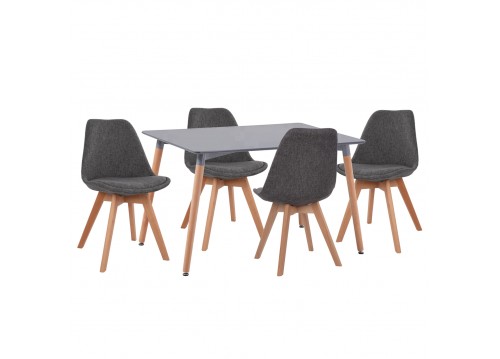 ΣΕΤ ΤΡΑΠΕΖΑΡΙΑΣ 5ΤΜΧ VEGAS HM21177 MDF TOP ΣΕ ΓΚΡΙ--ΥΦΑΣΜΑ ΣΕ ΓΚΡΙ