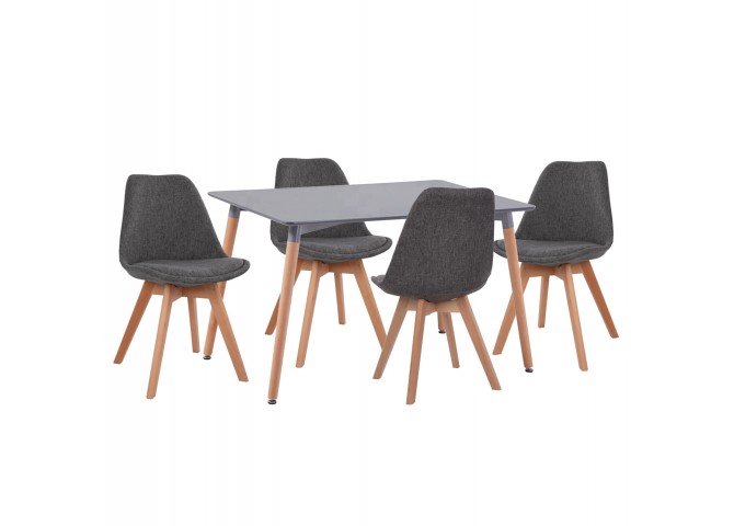 ΣΕΤ ΤΡΑΠΕΖΑΡΙΑΣ 5ΤΜΧ VEGAS HM21177 MDF TOP ΣΕ ΓΚΡΙ--ΥΦΑΣΜΑ ΣΕ ΓΚΡΙ
