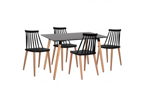 ΣΕΤ ΤΡΑΠΕΖΑΡΙΑΣ 5ΤΜΧ MINIMAL HM21178 MDF TOP ΣΕ ΜΑΥΡΟ-ΣΚΕΛΕΤΟΣ ΣΕ ΦΥΣΙΚΟ ΞΥΛΟΥ
