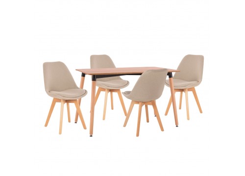 ΣΕΤ ΤΡΑΠΕΖΑΡΙΑΣ 5ΤΜΧ VEGAS HM21180 MDF TOP ΣΕ ΦΥΣΙΚΟ--ΥΦΑΣΜΑ ΜΠΕΖ