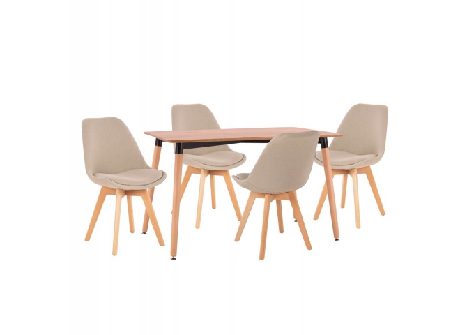 ΣΕΤ ΤΡΑΠΕΖΑΡΙΑΣ 5ΤΜΧ VEGAS HM21180 MDF TOP ΣΕ ΦΥΣΙΚΟ--ΥΦΑΣΜΑ ΜΠΕΖ