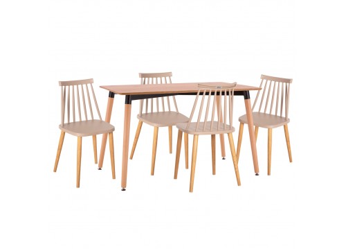 ΣΕΤ ΤΡΑΠΕΖΑΡΙΑΣ 5ΤΜΧ VANESSA HM21181 MDF TOP ΣΕ ΦΥΣΙΚΟ-ΣΚΕΛΕΤΟΣ ΣΕ ΦΥΣΙΚΟ