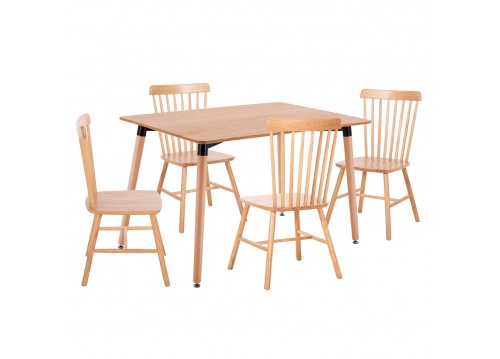 ΣΕΤ ΤΡΑΠΕΖΑΡΙΑΣ 5ΤΜΧ LUCIEN HM21183 MDF TOP & ΞΥΛΟ ΟΞΙΑΣ ΣΕ ΦΥΣΙΚΟ ΧΡΩΜΑ