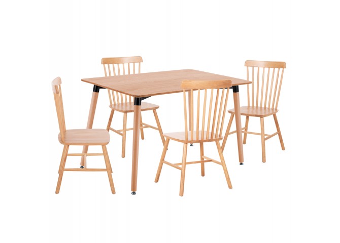 ΣΕΤ ΤΡΑΠΕΖΑΡΙΑΣ 5ΤΜΧ LUCIEN HM21183 MDF TOP & ΞΥΛΟ ΟΞΙΑΣ ΣΕ ΦΥΣΙΚΟ ΧΡΩΜΑ