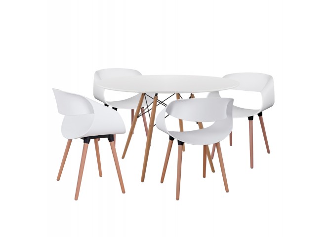 ΣΕΤ ΤΡΑΠΕΖΑΡΙΑΣ 5ΤΜΧ MAGGIE HM21186 MDF TOP & ΠΟΛΥΠΡΟΠΥΛΕΝΙΟ ΣΕ ΛΕΥΚΟ ΧΡΩΜΑ