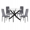 ΣΕΤ ΤΡΑΠΕΖΑΡΙΑΣ 5ΤΜΧ LADY HM21199.01 ΓΥΑΛΙ--ΜΕΤΑΛΛΟ ΣΕ ΜΑΥΡΟ & ΒΕΛΟΥΔΟ ΓΚΡΙ