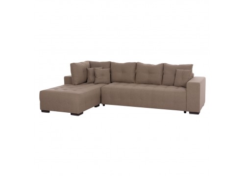ΓΩΝΙΑΚΟΣ ΚΑΝΑΠΕΣ-ΚΡΕΒΑΤΙ ΜΕ ΑΠΟΘ.ΧΩΡΟ TRENDSTON HM3302.03L ΜΠΕΖ ΥΦΑΣΜΑ 298x177x95Υεκ
