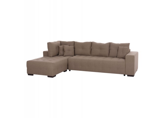 ΓΩΝΙΑΚΟΣ ΚΑΝΑΠΕΣ-ΚΡΕΒΑΤΙ ΜΕ ΑΠΟΘ.ΧΩΡΟ TRENDSTON HM3302.03L ΜΠΕΖ ΥΦΑΣΜΑ 298x177x95Υεκ