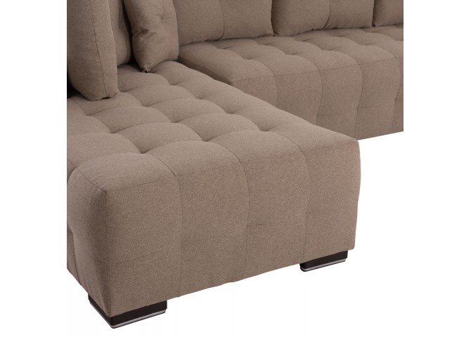 ΓΩΝΙΑΚΟΣ ΚΑΝΑΠΕΣ-ΚΡΕΒΑΤΙ ΜΕ ΑΠΟΘ.ΧΩΡΟ TRENDSTON HM3302.03L ΜΠΕΖ ΥΦΑΣΜΑ 298x177x95Υεκ