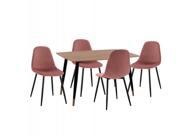 ΣΕΤ ΤΡΑΠΕΖΑΡΙΑΣ 5ΤΜΧ ALIZA HM21201 MDF TOP-ΒΕΛΟΥΔΟ ΣΑΠΙΟ ΜΗΛΟ & ΜΕΤΑΛΛΟ ΜΑΥΡΟ