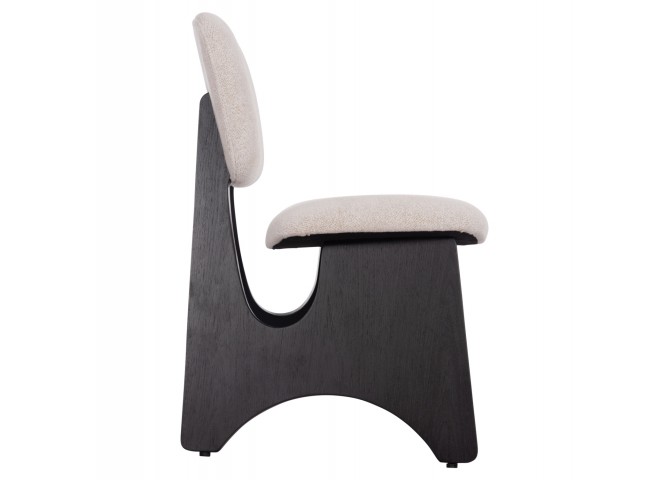 ΚΑΡΕΚΛΑ ΤΡΑΠΕΖΑΡΙΑΣ BELLISI HM18248.02 ΕΚΡΟΥ ΥΦΑΣΜΑ-PLYWOOD ΣΕ ΜΑΥΡΟ 53x56x78Υεκ.