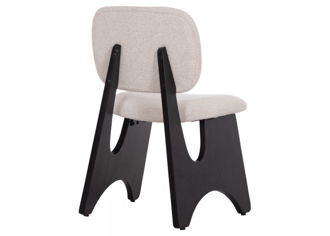 ΚΑΡΕΚΛΑ ΤΡΑΠΕΖΑΡΙΑΣ BELLISI HM18248.02 ΕΚΡΟΥ ΥΦΑΣΜΑ-PLYWOOD ΣΕ ΜΑΥΡΟ 53x56x78Υεκ.