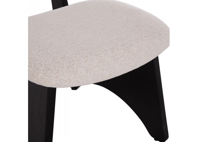 ΚΑΡΕΚΛΑ ΤΡΑΠΕΖΑΡΙΑΣ BELLISI HM18248.02 ΕΚΡΟΥ ΥΦΑΣΜΑ-PLYWOOD ΣΕ ΜΑΥΡΟ 53x56x78Υεκ.