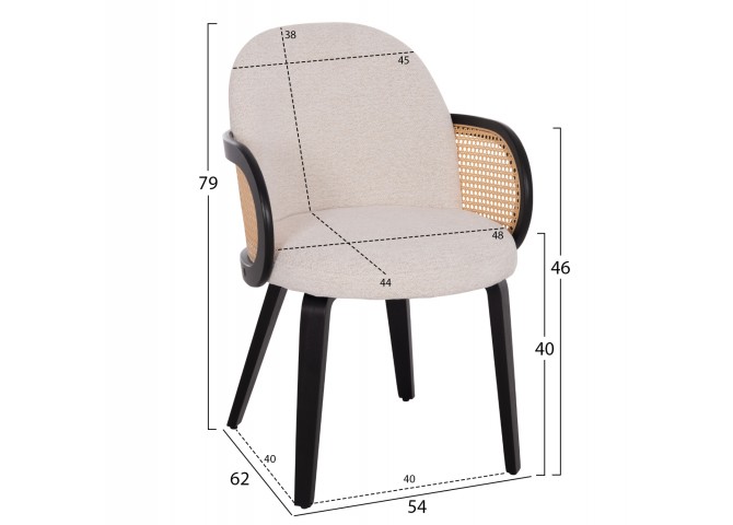 ΠΟΛΥΘΡΟΝΑ ΤΡΑΠΕΖΑΡΙΑΣ BECKER HM18246.02 PLYWOOD ΜΑΥΡΟ--ΕΚΡΟΥ ΥΦΑΣΜΑ 54x62x79Υεκ.