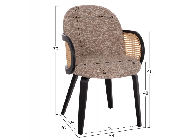 ΠΟΛΥΘΡΟΝΑ ΤΡΑΠΕΖΑΡΙΑΣ BECKER HM18246.03 PLYWOOD ΜΑΥΡΟ--ΚΑΦΕ ΥΦΑΣΜΑ 54x62x79Υεκ.