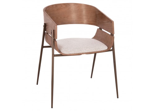 ΠΟΛΥΘΡΟΝΑ KRILL HM18254.01 PLYWOOD ΣΕ WHITEWASH--ΜΕΤΑΛΛΟ ΣΕ ΧΑΛΚΙΝΟ 55,5x55x72Υεκ.
