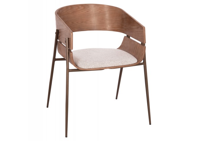 ΠΟΛΥΘΡΟΝΑ KRILL HM18254.01 PLYWOOD ΣΕ WHITEWASH--ΜΕΤΑΛΛΟ ΣΕ ΧΑΛΚΙΝΟ 55,5x55x72Υεκ.