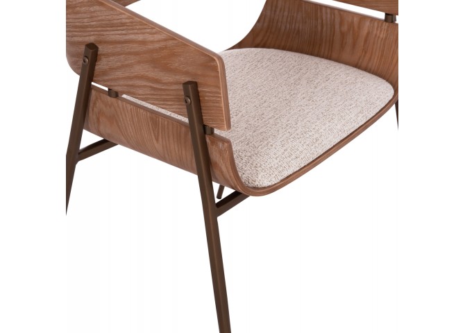 ΠΟΛΥΘΡΟΝΑ KRILL HM18254.01 PLYWOOD ΣΕ WHITEWASH--ΜΕΤΑΛΛΟ ΣΕ ΧΑΛΚΙΝΟ 55,5x55x72Υεκ.