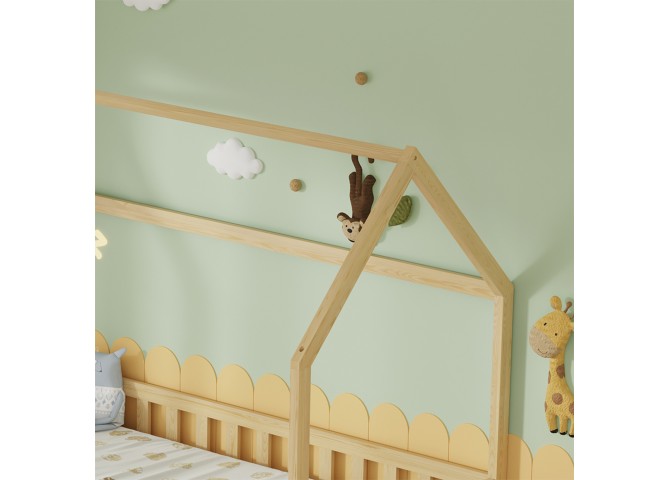 ΚΡΕΒΑΤΙ ΠΑΙΔΙΚΟ ΜΕ ΣΥΡΤΑΡΙΑ PHYLLIS HM724.01 τ.MONTESSORI ΦΥΣΙΚΟ 196x97x161Υεκ.