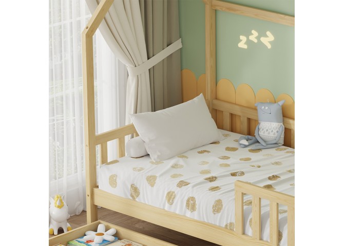 ΚΡΕΒΑΤΙ ΠΑΙΔΙΚΟ ΜΕ ΣΥΡΤΑΡΙΑ PHYLLIS HM724.01 τ.MONTESSORI ΦΥΣΙΚΟ 196x97x161Υεκ.
