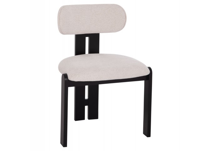 ΚΑΡΕΚΛΑ ΤΡΑΠΕΖΑΡΙΑΣ KARVO HM18252.02 ΕΚΡΟΥ ΥΦΑΣΜΑ--ΞΥΛΟ ΣΕ ΜΑΥΡΟ 57x50x78,5Υεκ.