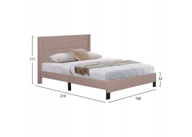 ΚΡΕΒΑΤΙ TRILLOP HM666.15 ΜΠΕΖ ΥΦΑΣΜΑ ΓΙΑ ΣΤΡΩΜΑ 160X200εκ.