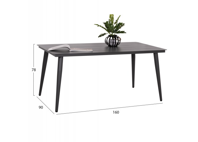 ΤΡΑΠΕΖΙ ΑΛΟΥΜΙΝΙΟΥ ΟΡΘΟΓΩΝΙΟ HIGER HM6291.01 ΓΚΡΙ 160x90x78Υεκ.