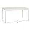 ΤΡΑΠΕΖΙ ΑΛΟΥΜΙΝΙΟΥ RACHEL HM6339.02 ΛΕΥΚΟ 150x80x75Υεκ.