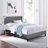 ΚΡΕΒΑΤΙ ΔΙΠΛΟ & ΣΤΡΩΜΑ TRILLOP HM21202.12 ΓΚΡΙ ΥΦΑΣΜΑ--ΓΙΑ 160x200εκ