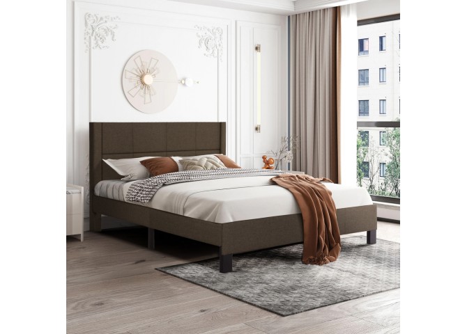 ΚΡΕΒΑΤΙ ΔΙΠΛΟ & ΣΤΡΩΜΑ TRILLOP HM21202.13 ΚΑΦΕ ΥΦΑΣΜΑ--ΓΙΑ 160x200εκ