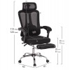 ΚΑΡΕΚΛΑ ΓΡΑΦΕΙΟΥ BARNET HM18258.01 ΜΑΥΡΟ MESH-ΜΑΥΡΟΣ ΣΚΕΛΕΤΟΣ NYLON 61x62x123Υ