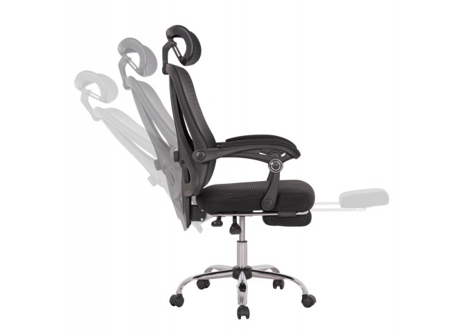 ΚΑΡΕΚΛΑ ΓΡΑΦΕΙΟΥ BARNET HM18258.01 ΜΑΥΡΟ MESH-ΜΑΥΡΟΣ ΣΚΕΛΕΤΟΣ NYLON 61x62x123Υ