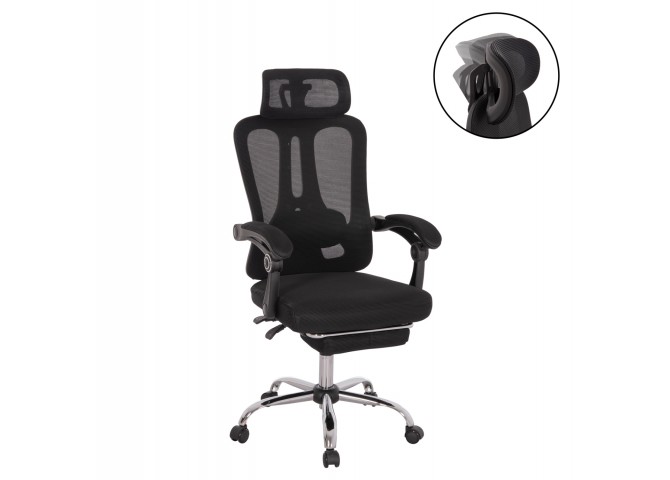 ΚΑΡΕΚΛΑ ΓΡΑΦΕΙΟΥ BARNET HM18258.01 ΜΑΥΡΟ MESH-ΜΑΥΡΟΣ ΣΚΕΛΕΤΟΣ NYLON 61x62x123Υ