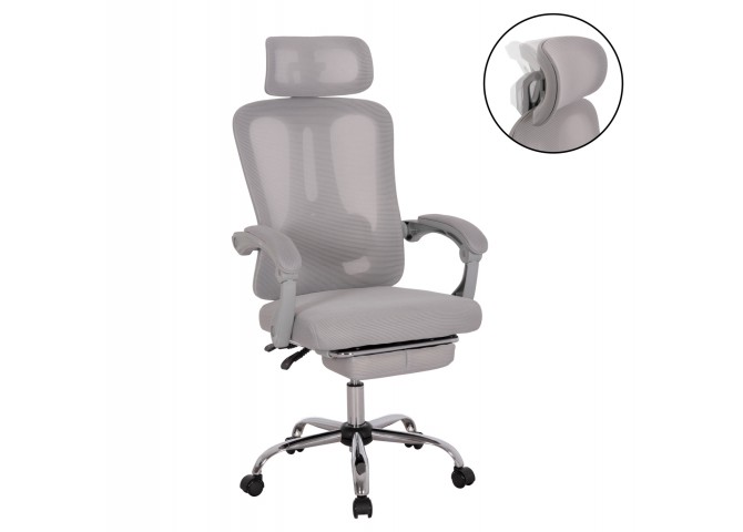 ΚΑΡΕΚΛΑ ΓΡΑΦΕΙΟΥ BARNET HM18258.02 ΓΚΡΙ MESH-ΓΚΡΙ ΣΚΕΛΕΤΟΣ NYLON 61x62x123Υ
