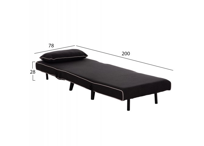 ΠΟΛΥΘΡΟΝΑ ΚΡΕΒΑΤΙ BRAXTON HM8425.03 ΜΑΥΡΟ ΥΦΑΣΜΑ 78x88x78Υεκ.