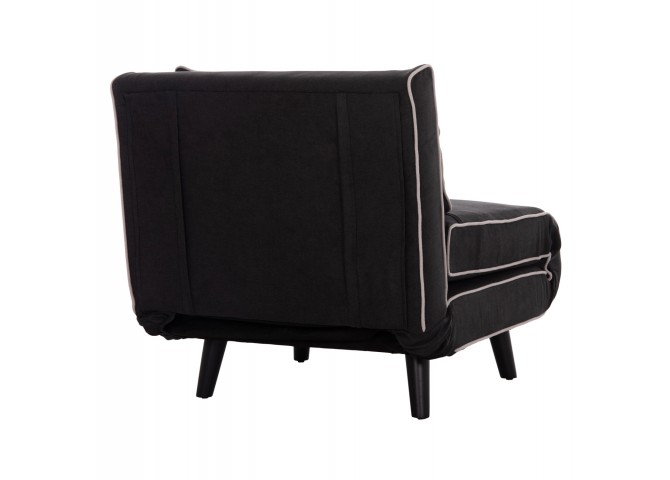 ΠΟΛΥΘΡΟΝΑ ΚΡΕΒΑΤΙ BRAXTON HM8425.03 ΜΑΥΡΟ ΥΦΑΣΜΑ 78x88x78Υεκ.
